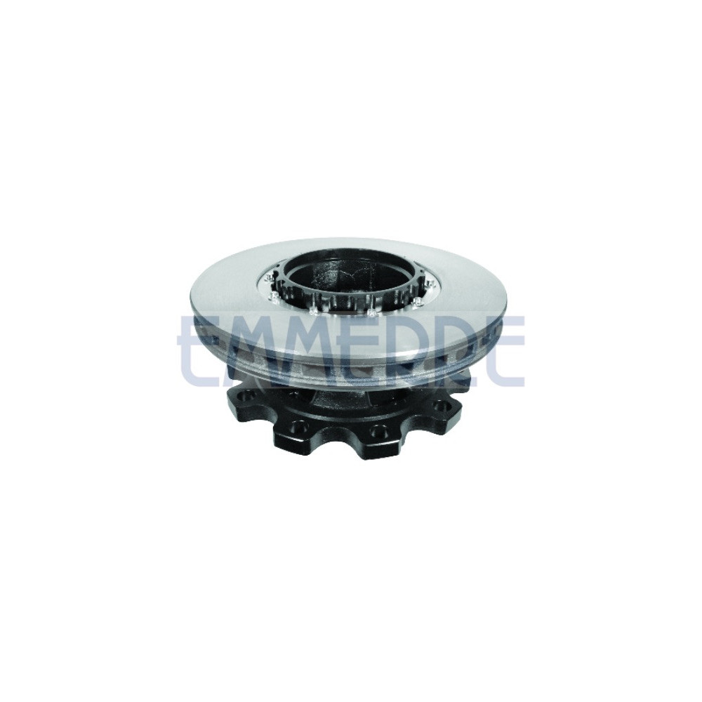 Rear Wheel Hub With Brake Disc, Bearings And Abs