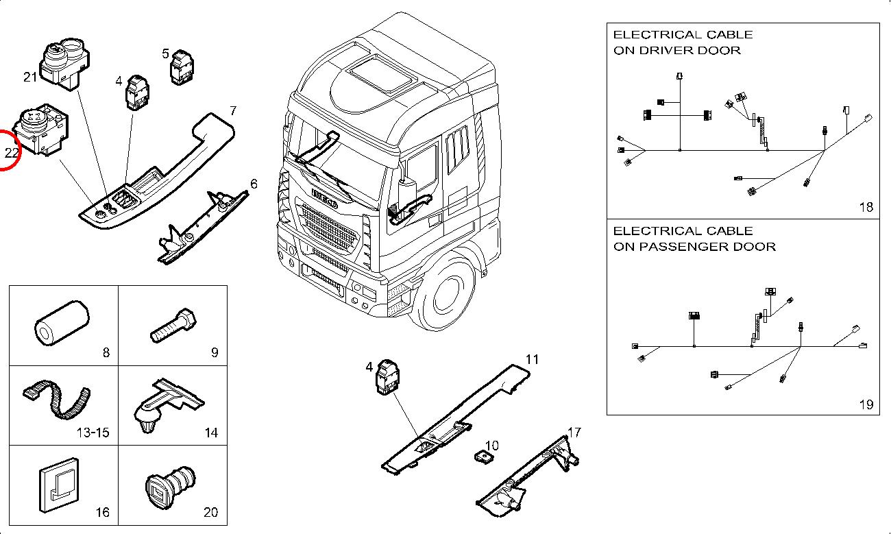 Original Iveco 504267130 Schalter Aussenspiegel EuroCargo ab 1996 Original Iveco 504267130 Schalter Aussenspiegel EuroCargo ab 1996