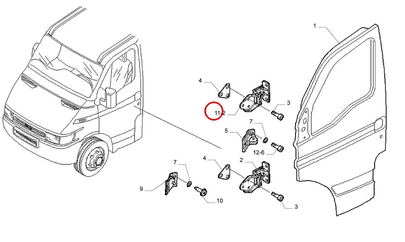 Original Iveco 504131917 Vordertürscharnier links / rechts Daily ab 2000