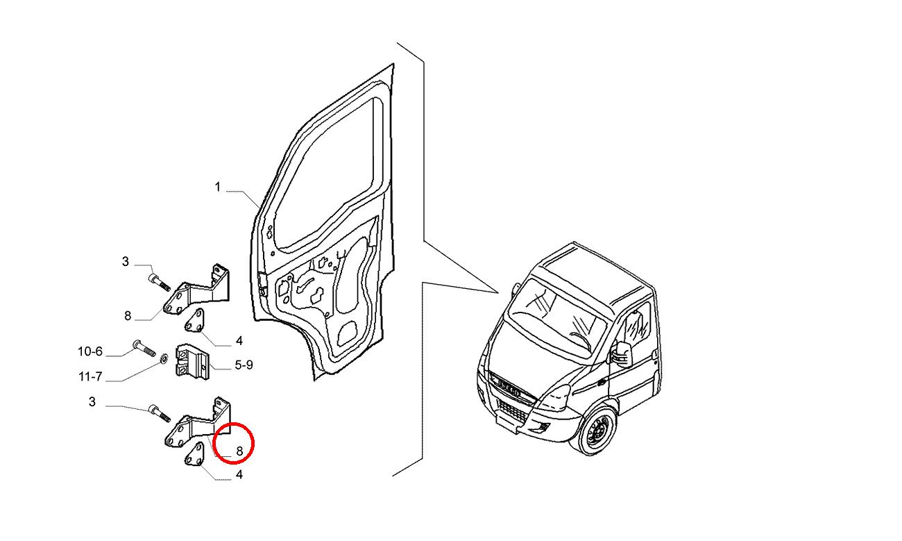 Original Iveco 504131917 Vordertürscharnier links / rechts Daily ab 2000 Original Iveco 504131917 Vordertürscharnier links / rechts Daily ab 2000
