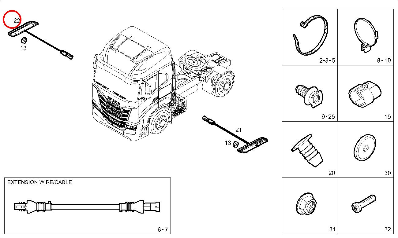 Original Iveco 5802391162 Seitenmarkierungsleuchte Kabine rechts S-WAY Original Iveco 5802391162 Seitenmarkierungsleuchte Kabine rechts S-WAY