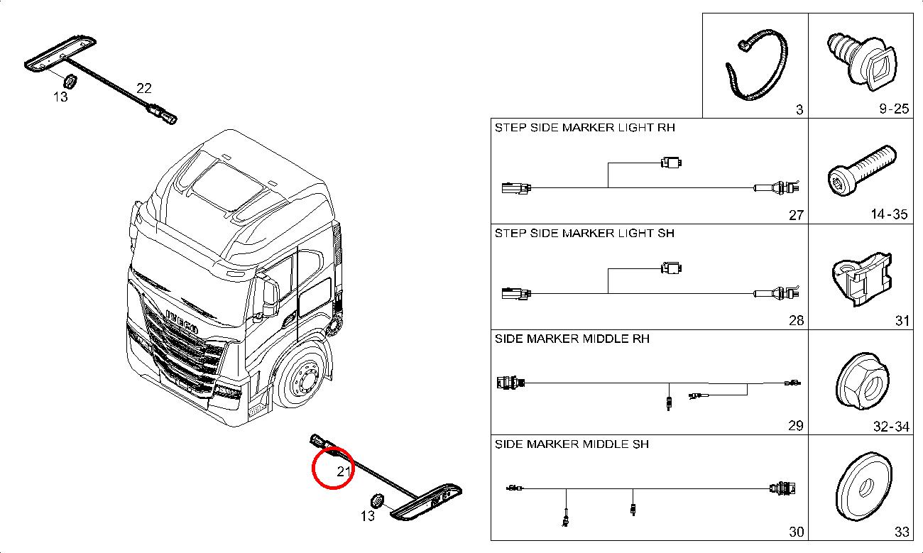 Original Iveco 5802391161 Seitenmarkierungsleuchte Kabine links S-WAY Original Iveco 5802391161 Seitenmarkierungsleuchte Kabine links S-WAY