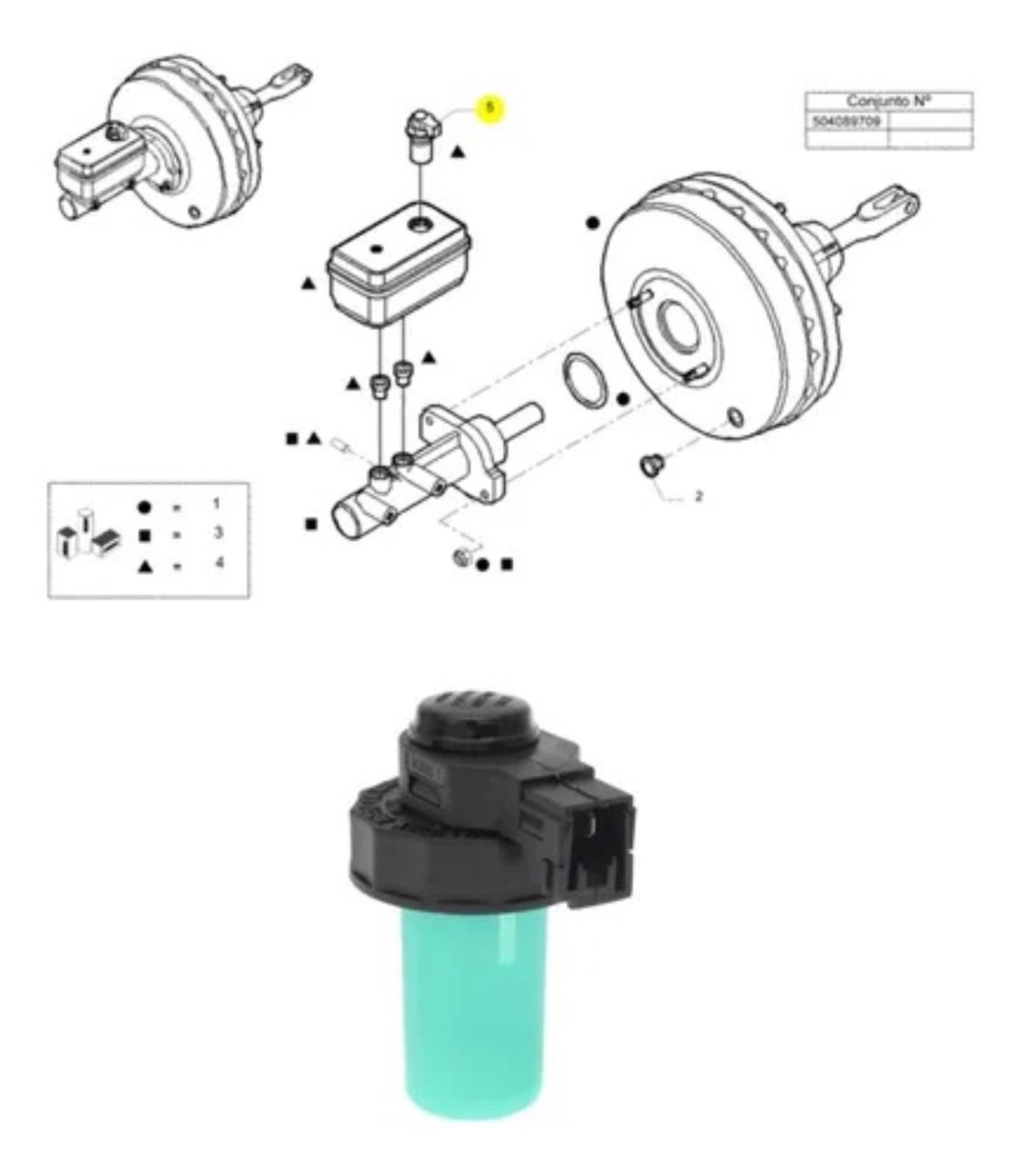 Original Iveco 42531516 Bremsflüssigkeitsstandsensor Daily ab 2000
