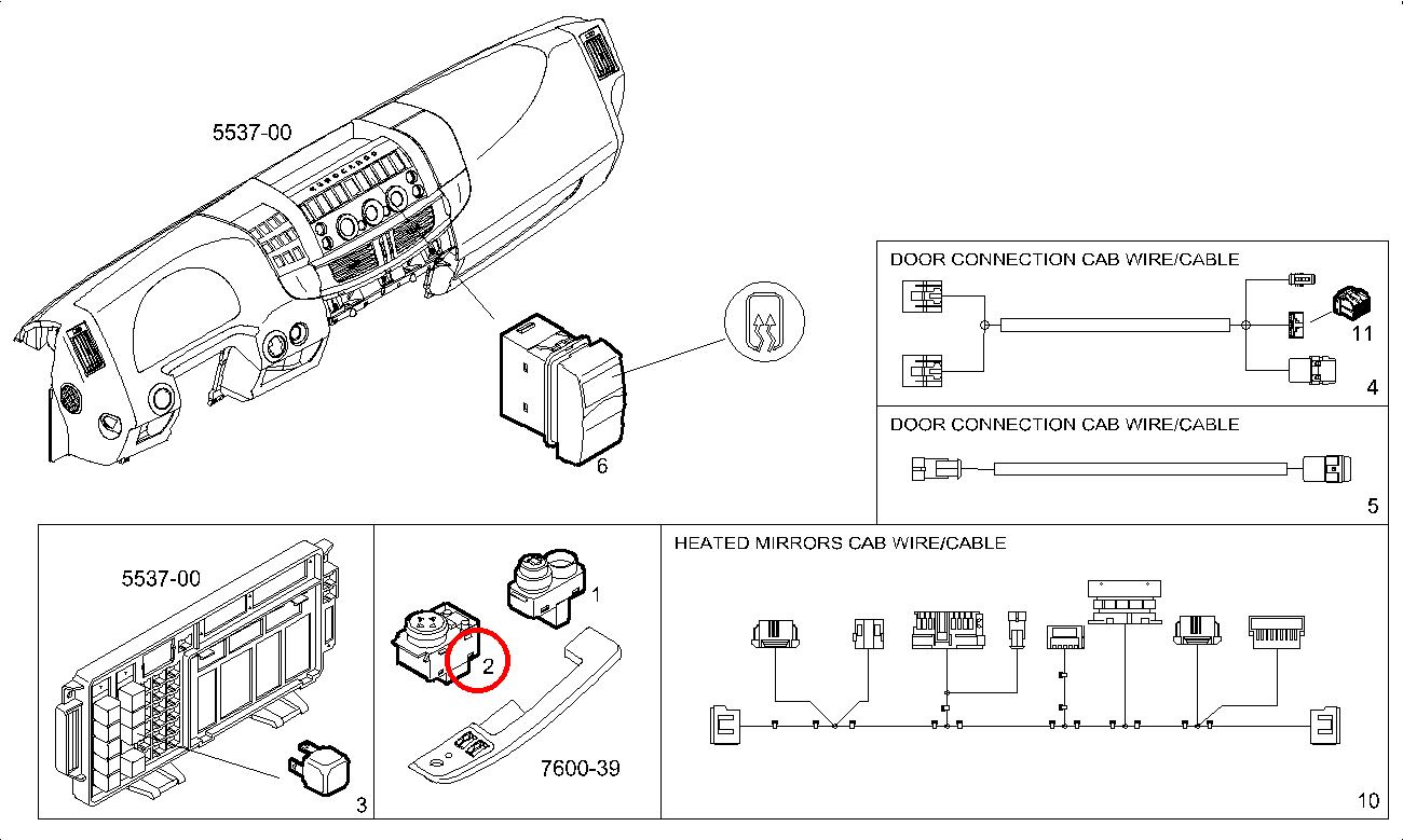 Original Iveco 504267130 Schalter Aussenspiegel EuroCargo ab 1996