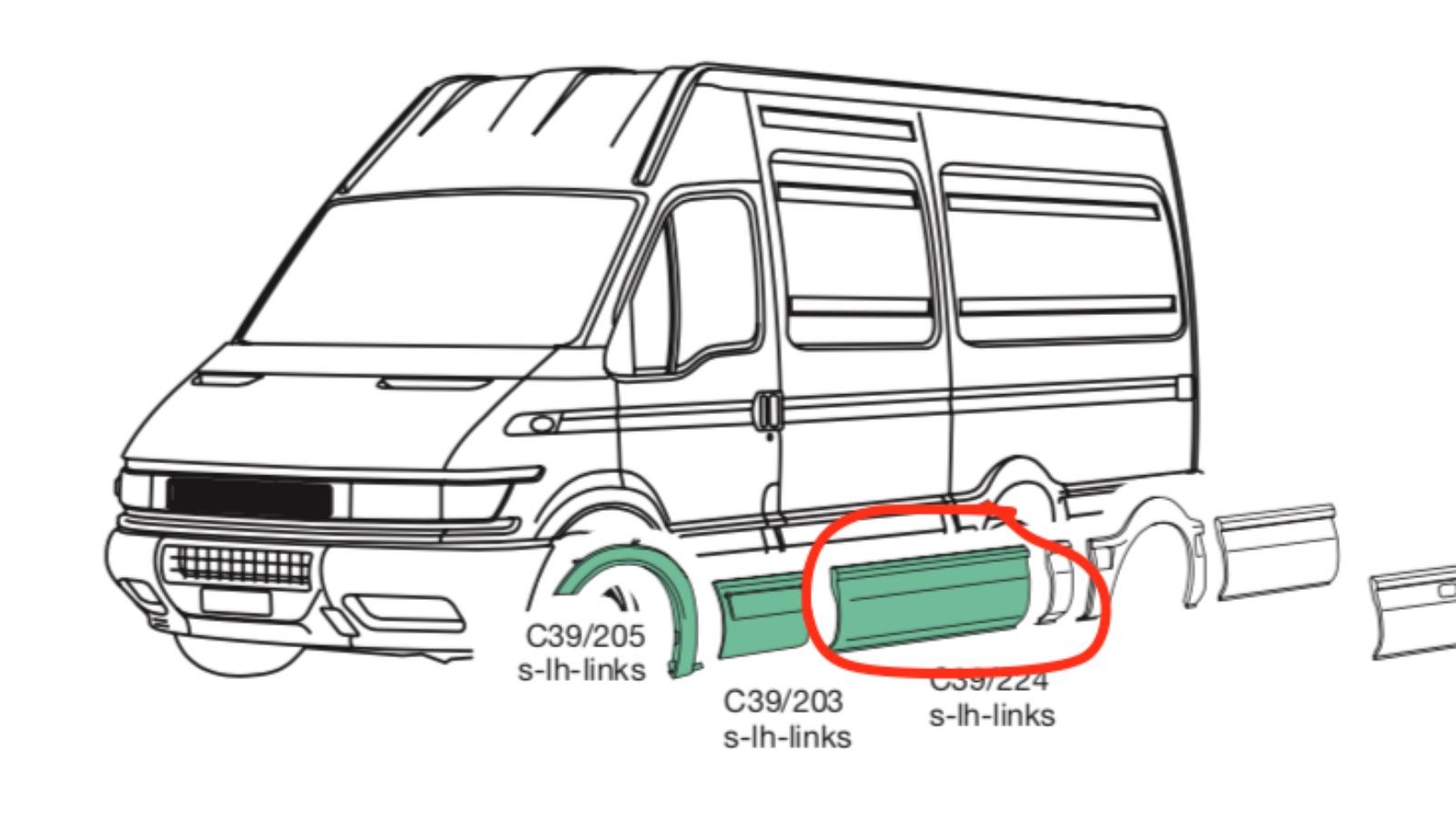 Original Iveco 500326829 Zier- / Schutzleiste, Seitenwand Links