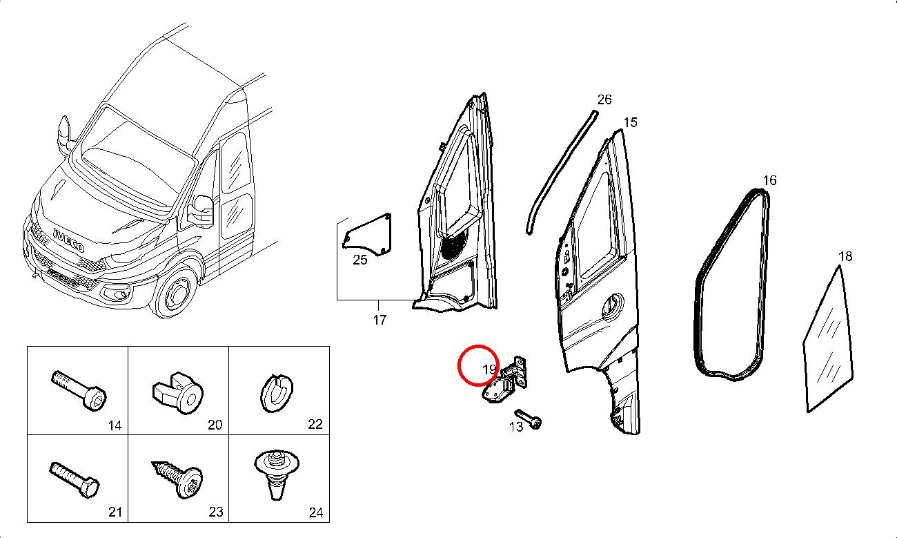 Original Iveco 504131917 Vordertürscharnier links / rechts Daily ab 2000 Original Iveco 504131917 Vordertürscharnier links / rechts Daily ab 2000