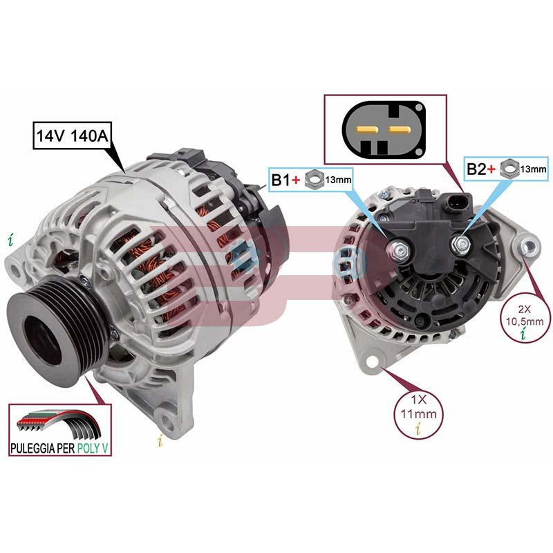 Botto Ricambi BREL7813 Lichtmaschine Iveco 504057813