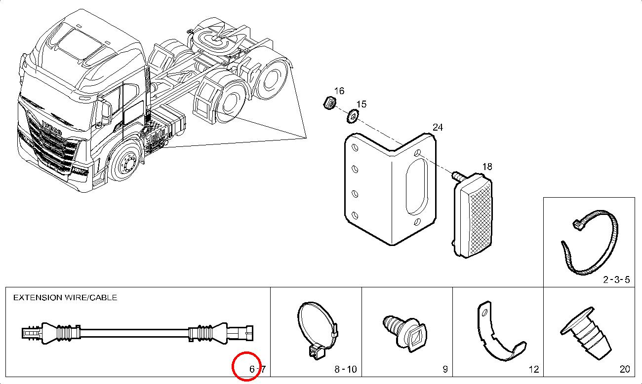 Original Iveco 5802451943 Verlängerungskabel S-WAY Original Iveco 5802451943 Verlängerungskabel S-WAY
