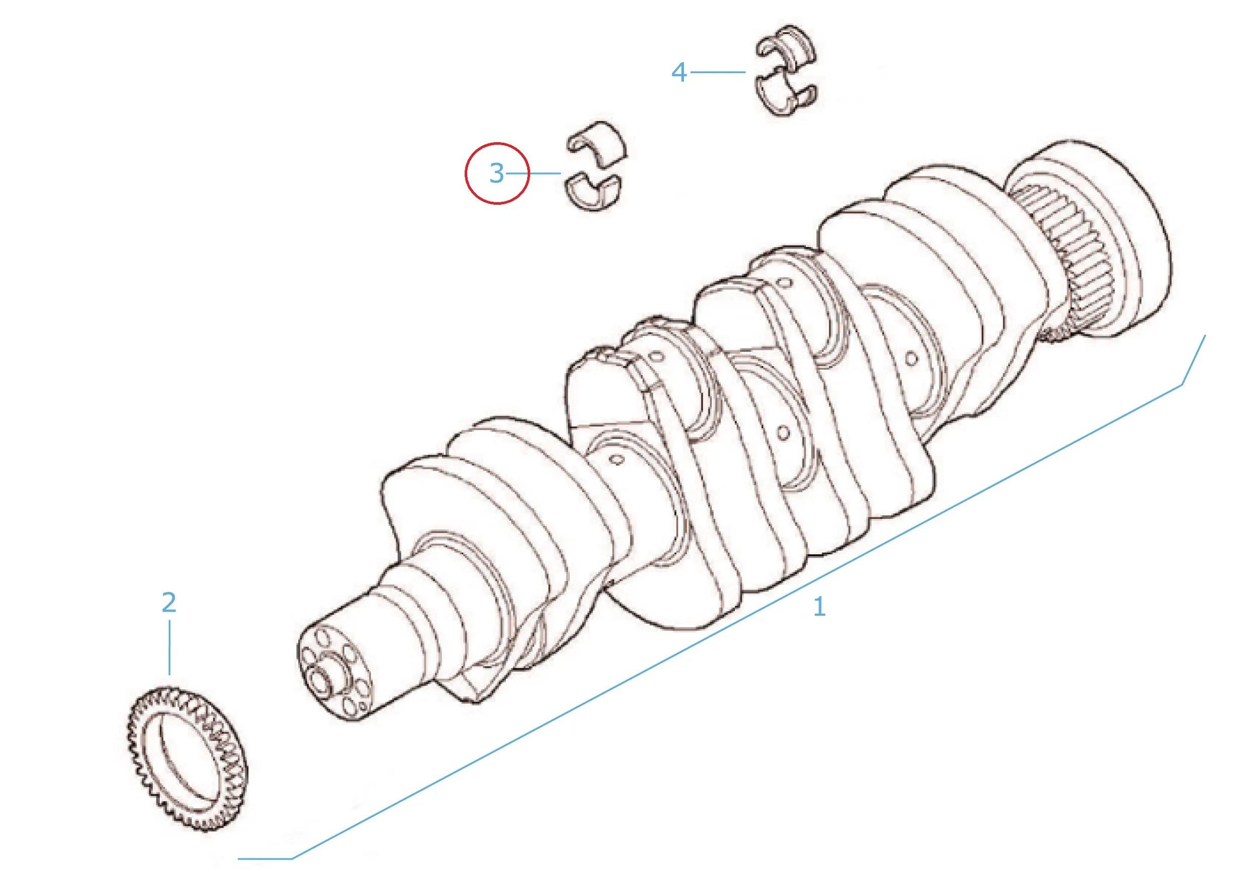 Original Iveco 500055813 Kurbelwellenlager, Hauptlager EuroCargo Tector STD