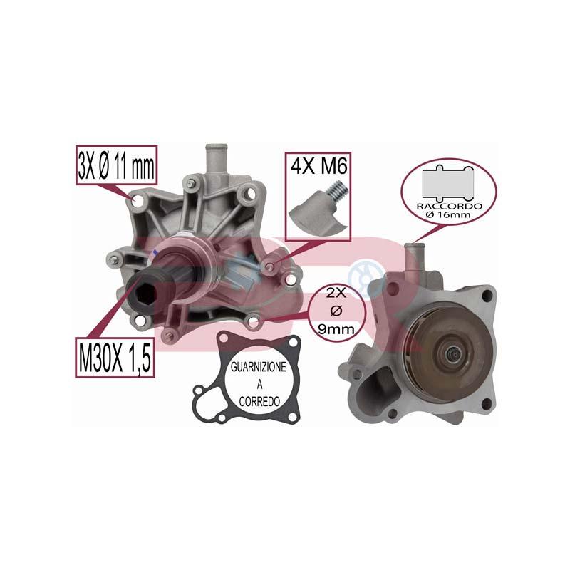 Botto Ricambi BRAC1653 Pompa Acqua L.62 Iveco 504361653